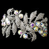 Charming Silver AB Floral Cuff Bridal Wedding Bracelet B 6509