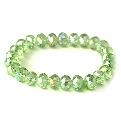 Peridot 10mm Stretch Bridal Wedding Bracelet 7613