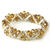Topaz Silver Clear Double Line Bridal Wedding Bracelet 7616