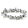 Silver Hematite Flower Bridal Wedding Bracelet 7617
