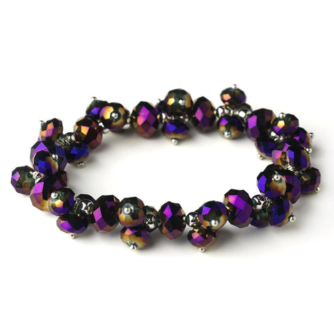 Purple AB Flower Bridal Wedding Bracelet 7617