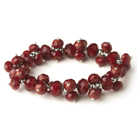 Ruby Flower Bridal Wedding Bracelet 7617