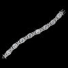 Antique Rhodium Silver Clear Princess & Marquise CZ Crystal Bridal Wedding Bracelet 7710