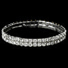 Alluring 2 Row Rhinestone Stretch Bridal Wedding Bracelet 8012