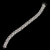 Rhodium Clear Marquise Chevron CZ Crystal Bridal Wedding Bracelet 82005