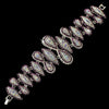 Glamorous Vintage Silver Amethyst Rhinestone Bridal Wedding Bracelet 8290
