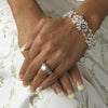Silver Plated Floral Bridal Wedding Bracelet B 8305