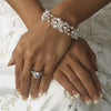 Silver Plated Floral Bridal Wedding Bracelet B 8305