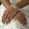 Silver Plated Floral Bridal Wedding Bracelet B 8305