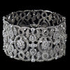 Cubic Zirconia Bridal Wedding Cuff Bridal Wedding Bracelet 8349 Silver