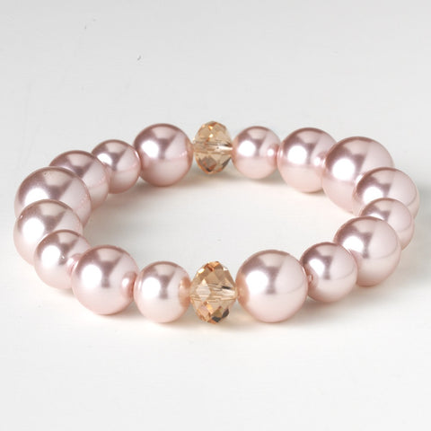 * Pink Stretch Bridal Wedding Bracelet 8361