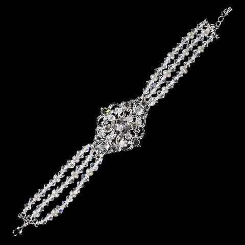 Bridal Wedding Bracelet 8430 Silver Ivory