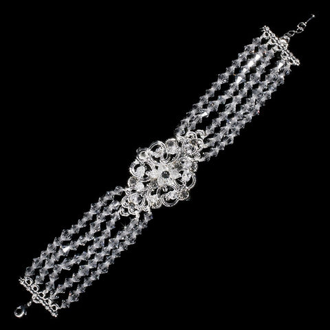 Bridal Wedding Bracelet 8431 Silver Clear