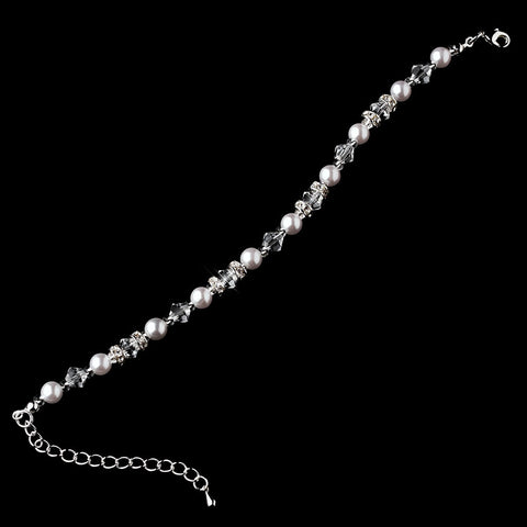 Swarovski Crystal & Ivory Pearl Bridal Wedding Bracelet B 8438