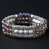 * Festive Amethyst Aurora Borealis Crystal Bridal Wedding Bracelet 8503