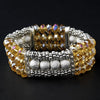 * Festive Topaz Aurora Borealis Crystal Bridal Wedding Bracelet 8503