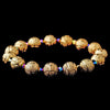 * Colorful Rainbow Rounded Crystal Bridal Wedding Gold Bracelet 8504