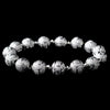 * Silver Spheres and Rhodium Crystal Bridal Wedding Bracelet 8505