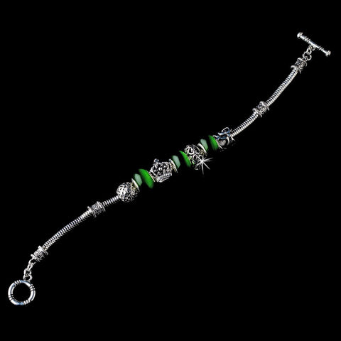 Emerald Charm Bridal Wedding Bracelet 8515