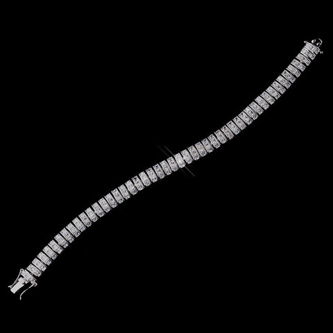 Silver CZ Tennis Bridal Wedding Bracelet 8641