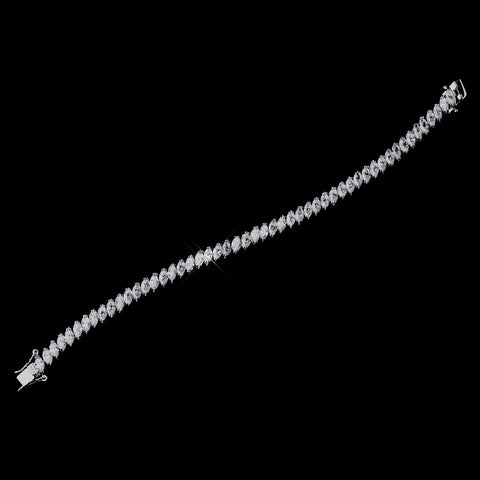 Silver CZ Tennis Bridal Wedding Bracelet 8642