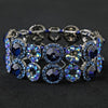 Hematite Sapphire & Light Blue AB Crystal Bridal Wedding Stretch Bridal Wedding Bracelet 8658