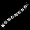 Silver Clear Princess CZ Stone Tennis Bridal Wedding Bracelet 8666