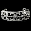 Antique Silver Clear CZ Bridal Wedding Bangle Bridal Wedding Bracelet 8668