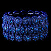 Glitzy Blue Bowtie Stretch Bridal Wedding Bracelet w/ Blue Crystals 8699