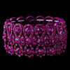Glitzy Fuchsia Bowtie Stretch Bridal Wedding Bracelet w/ Fuchsia Crystals 8699