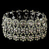 Smoked Bow Tie Stretch Bridal Wedding Bracelet with Rhinestones Black Jet B 8699