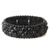 Jet Black Cluster Stretch Bridal Wedding Bracelet 8703