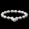 Ivory Pearl & Rhinestone Rondelle Stretch Bridal Wedding Bracelet 8742