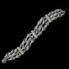 Silver Clear 3 Row Swarovski Crystal Bead Bridal Wedding Clasp Bridal Wedding Bracelet 8783