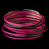 Solitary Golden Fuchsia Sunset Bangle Fashion Bridal Wedding Bracelet Set 8801