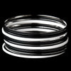 Modern Chic Black & White Bangle Fashion Silver Bridal Wedding Bracelet Set 8801