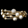Gold White Cuff Fashion Bridal Wedding Bracelet 8807