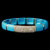 Gold Turquoise Stretch Bridal Wedding Bracelet 8811