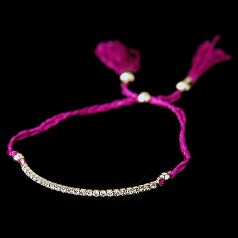 B 8813 Gold Fuchsia Tassel