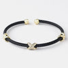 Gold Black Cuff Bridal Wedding Bracelet 8815
