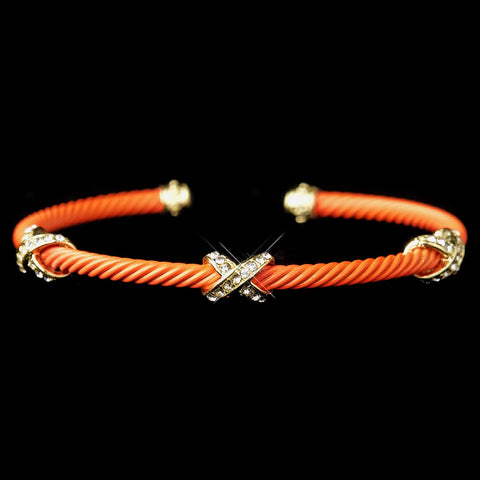 Gold Coral Cuff Bridal Wedding Bracelet 8815