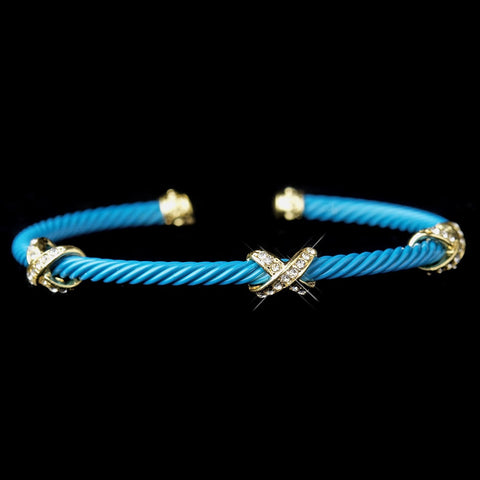Gold Turquoise Cuff Bridal Wedding Bracelet 8815