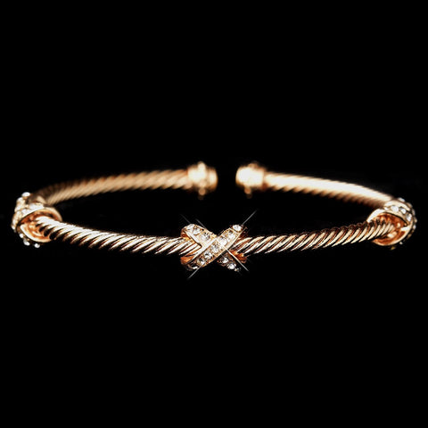 Rose Gold Cuff Bridal Wedding Bracelet 8815