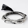 Silver Black Tassel Fashion "Memories for Eternity" Bridal Wedding Bracelet 8818