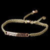 Rose Gold "Love" Corded Rope Fashion Bridal Wedding Bracelet 8823