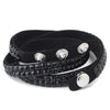 Black with Clear Crystal Wrap Fashion Bridal Wedding Bracelet 8851
