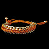 Gold Orange Fashion Braided Bridal Wedding Bracelet 8860