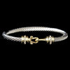 Silver Gold Clear Bangle Bridal Wedding Bracelet 8861
