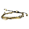 Gold & Black "Love Forever" String Bridal Wedding Bracelet 8867