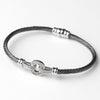 Black Clear CZ Accented Cable Bangle Bridal Wedding Bracelet 8874